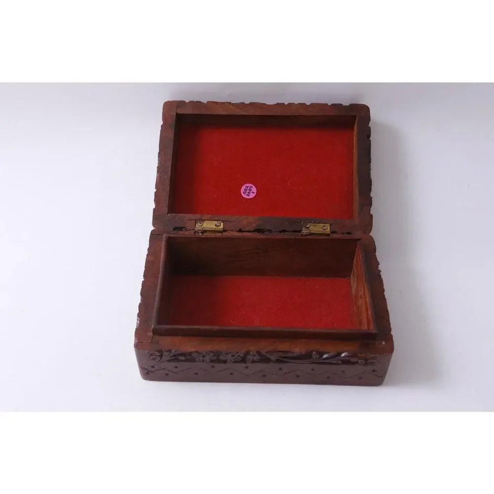 Wood Sculpture Jewelry Box, Antique, 6